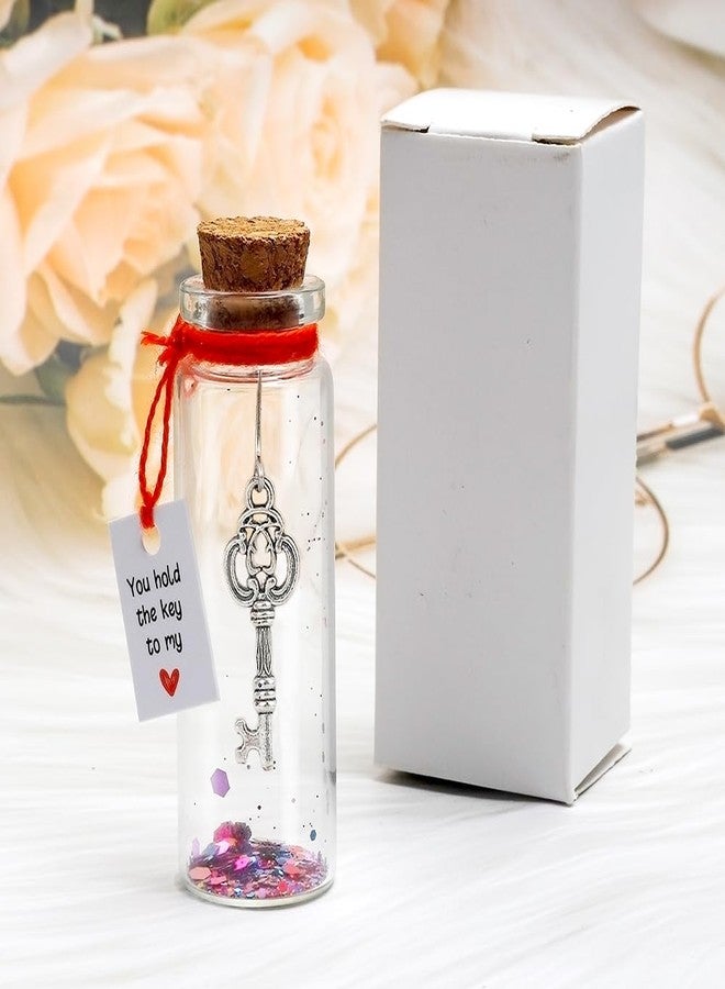 UlZDVUli Valentines Day Gifts for Him, Valentine's Day Jar, Romantic Gifts for Her, Key to My Heart Wishing Bottle, Christmas Anniversary Birthday Gifts for Husband Wife Girfriend Boyfriend - Image 2